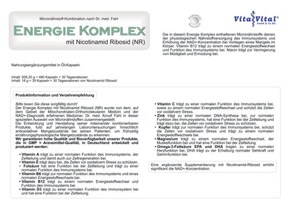 Energie Komplex mit Nicotinamid Ribosid (NR)