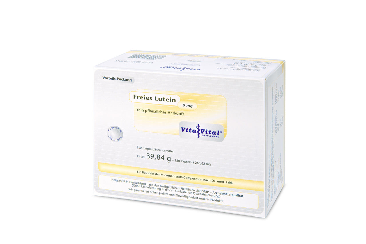 Freies Lutein 9 mg - Vorteilspackung mit 150 Kapseln