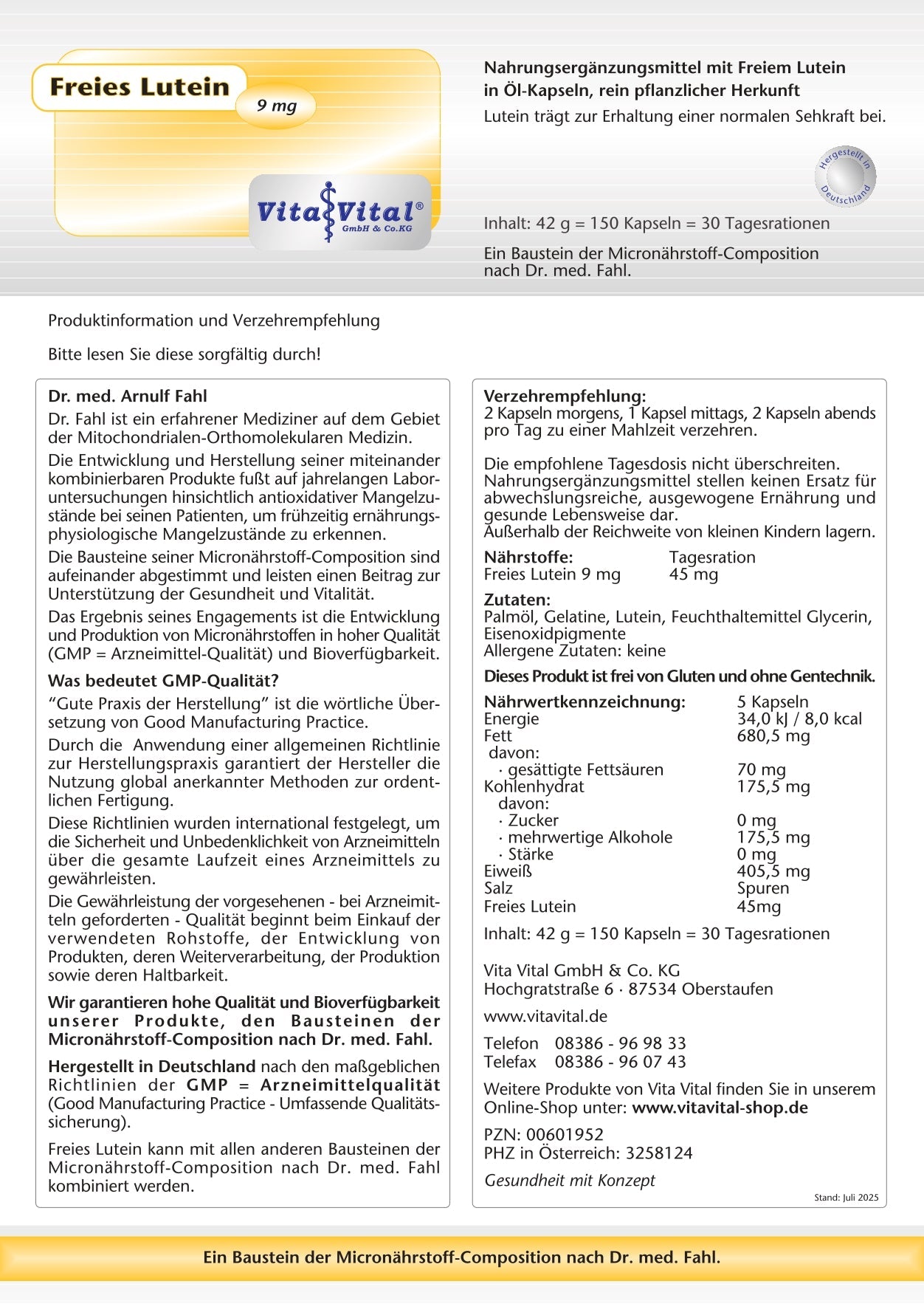 Vita Paket: Omega-3  + Freies Lutein