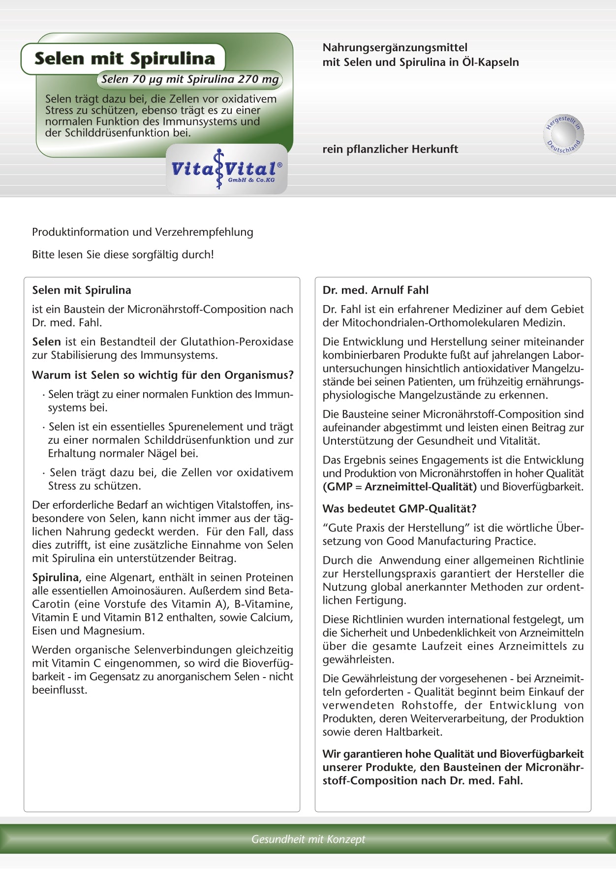 Selen mit Spirulina Vorteilspackung mit 120 Kapseln