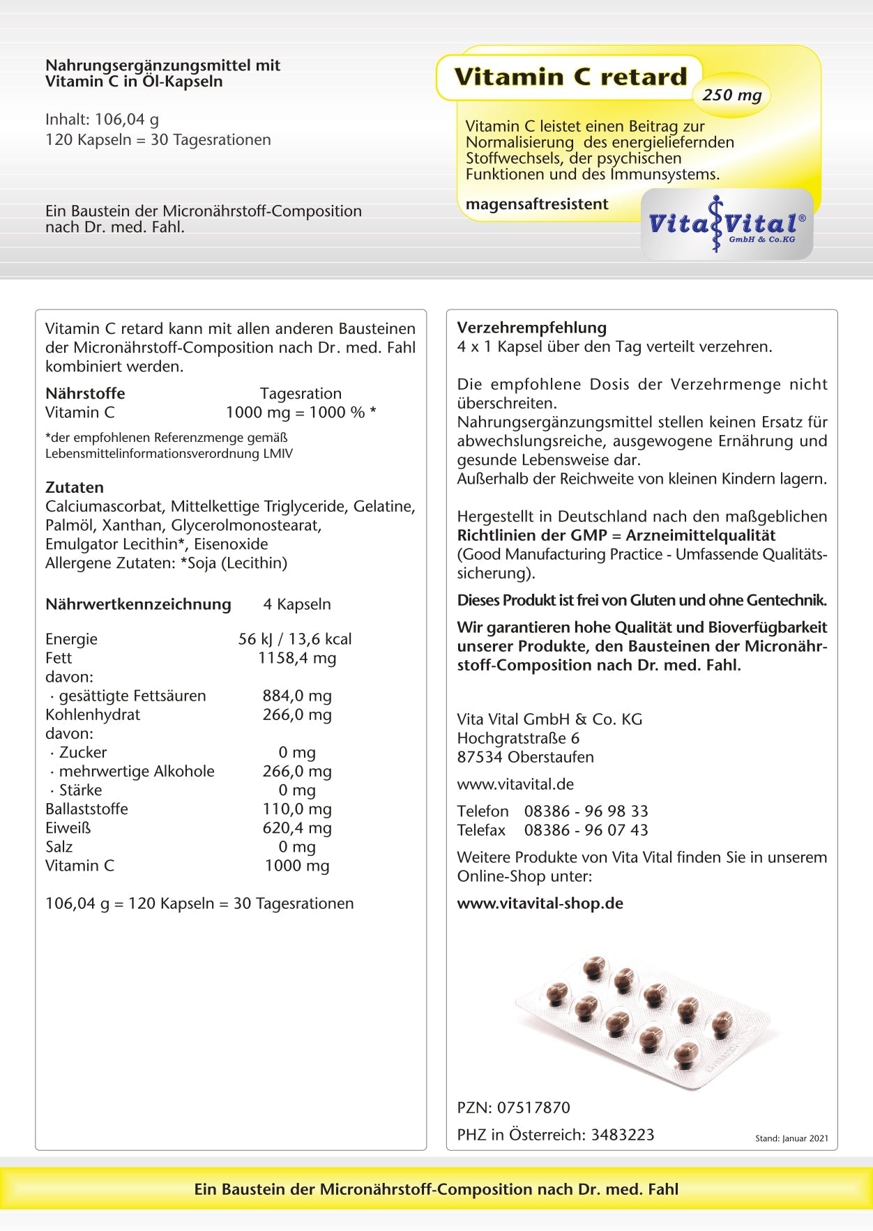 Vitamin C retard 250mg