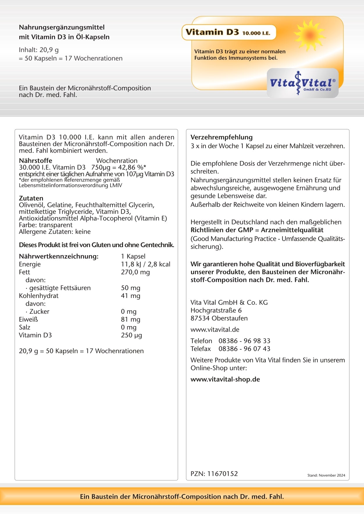 Vitamin D 3 10.000 I.E.