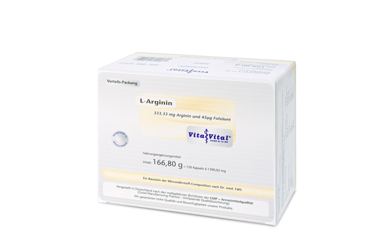 L-Arginin - Packung mit 120 Kapseln
